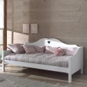 MILADY - Lit Banquette 90x200cm Motifs Coeurs avec Sommier