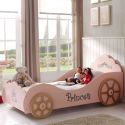 PRETTY - Lit Voiture de Princesse 90x200cm Rose