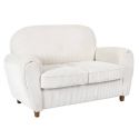 GANDY - Ensemble Fauteuil et Canapé Club 2 Places Tissu Velours Côtelé Beige