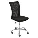 WALLAS - Fauteuil de Bureau Tissu Mesh Noir Pieds Chromés