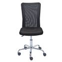 WALLAS - Fauteuil de Bureau Tissu Mesh Noir Pieds Chromés