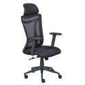 WALLY - Fauteuil de Bureau Tissu Mesh Noir et Appui-Tête