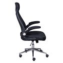 WALTUS - Fauteuil de Bureau Tissu Mesh Noir et Appui-Tête Pieds Chromés