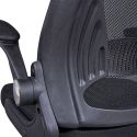 WALTUS - Fauteuil de Bureau Tissu Mesh Noir et Appui-Tête Pieds Chromés