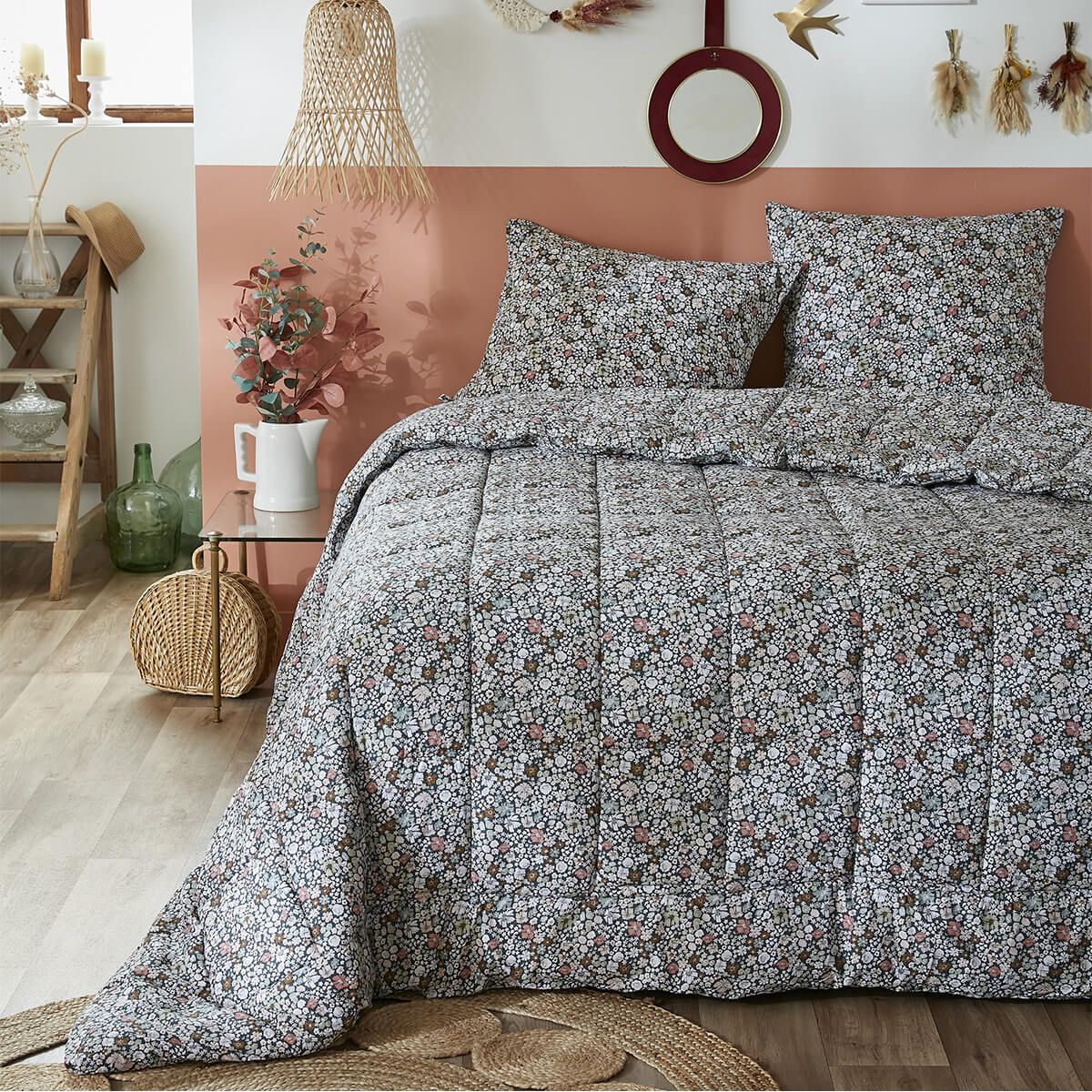 🛏️ Couette Pottery Barn Fleurie – Ado – Twin – Avec Oreillers – Coton Bio – Lavable