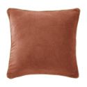 HARRIS - Coussin Déhoussable 45x45cm Velours de Coton Coloris Terracotta