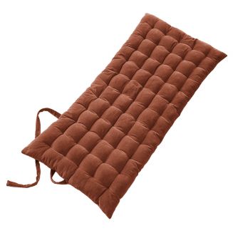 HARRIS - Matelas de Sol 60x120cm Velours de Coton Capitonné Coloris Terracotta