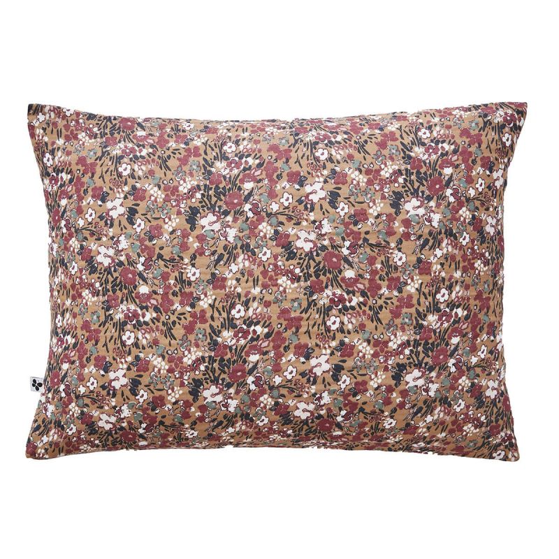 ADONIS BRUN - Taie d'Oreiller 50x70cm Gaze de Coton Fond Brun Motifs Fleurs ADONIS BRUN - Taie d'Oreiller 50x70cm Gaze de Coton Fond Brun Motifs Fleurs