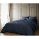 DALIA - Housse de Couette 240x220cm 100 % Viscose de Bambou Bleu nuit