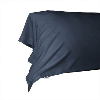 DALIA - Taie de Traversin 185x85cm 100 % Viscose de Bambou Bleu nuit