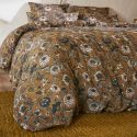 OXALIS - Housse de Couette 240x220cm Gaze de Coton Motifs Fleurs