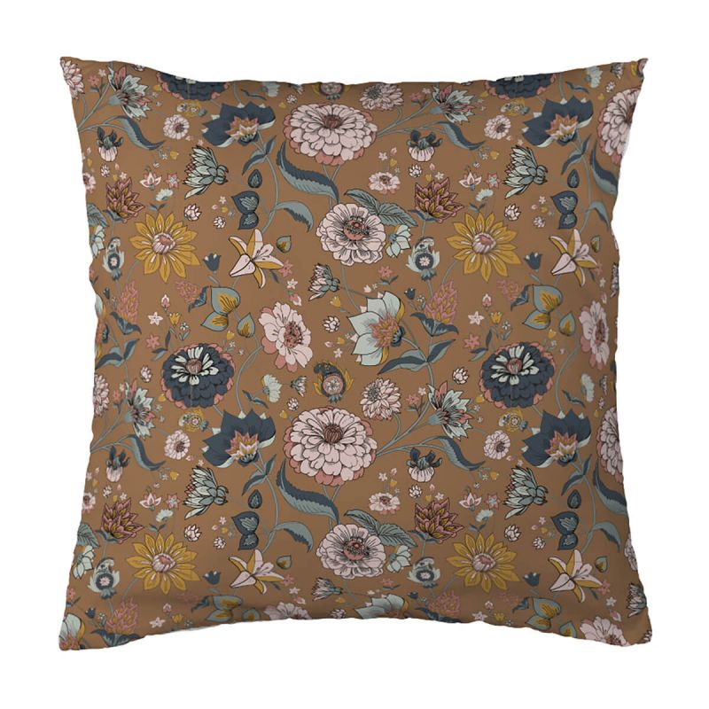 OXALIS - Taie d'Oreiller 60x60cm Gaze de Coton Motifs Fleurs