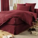 OUREA - Drap Housse 200x200cm Gaze de Coton Terracotta