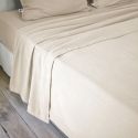 HEDDA - Drap Plat 240x300cm Flanelle de Coton Coloris Sable