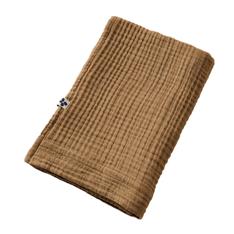 OUREA - Serviette de Douche 70x130cm Gaze de Coton Camel