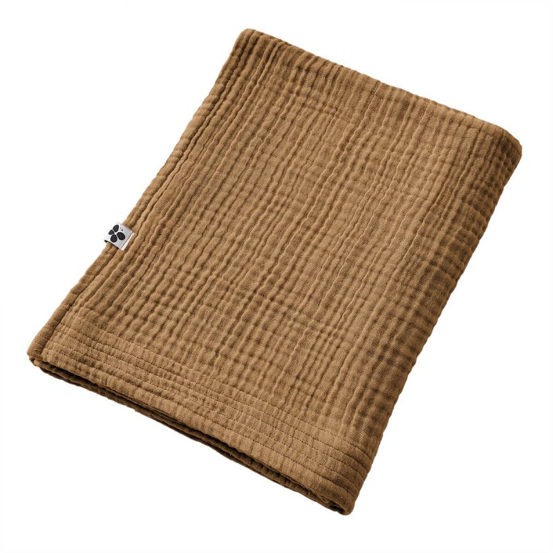 OUREA - Serviette de Bain 90x150cm Gaze de Coton Camel