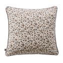 SOLENE - Coussin Déhoussable 45x45cm Gaze de Coton Imprimé Tâcheté Brun