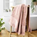 EMMA - Serviette de Bain 90x150cm en Coton Bio Coloris Rose Poudré