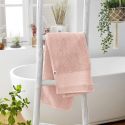 EMMA - Serviette de Toilette 50x90cm en Coton Bio Coloris Rose Poudré