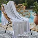 AMAL - Fouta Coton tissé + éponge 95 x 180 cm Coloris Nénuphar