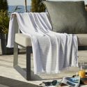 AMAL - Fouta Coton tissé + éponge 95 x 180 cm Coloris Nénuphar