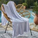 AMAL - Fouta Coton tissé + éponge 95 x 180 cm Coloris Galet