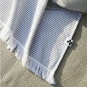 AMAL - Fouta Coton tissé + éponge 95 x 180 cm Coloris Galet