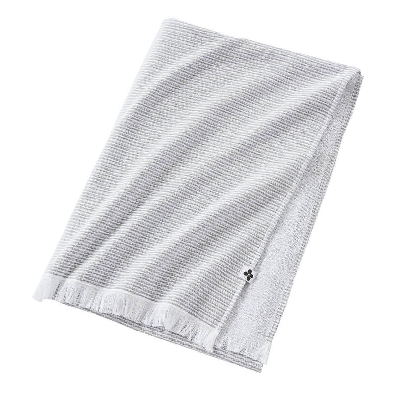 AMAL - Fouta Coton tissé + éponge 95 x 180 cm Coloris Galet