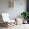 UPIE - Fauteuil en Rotin Naturel avec Coussins