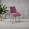 AMADO - Lot de 2 Chaises Tissu Coloris Violet