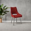 AMADO - Lot de 2 Chaises Tissu Coloris Rouge