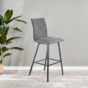 LAGOS - Lot de 2 Tabourets Gris Anthracite Assise H76cm