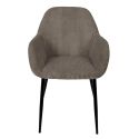 AMORY - Lot de 2 fauteuils de table en velours côtelé coloris taupe