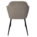 AMORY - Lot de 2 fauteuils de table en velours côtelé coloris taupe