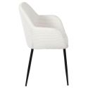 AMORY - Lot de 2 fauteuils de table en velours côtelé coloris crème