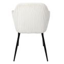 AMORY - Lot de 2 fauteuils de table en velours côtelé coloris crème