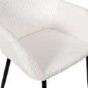 AMORY - Lot de 2 fauteuils de table en velours côtelé coloris crème