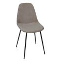 AMORY - Lot de 2 chaises en velours côtelé coloris taupe