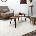 ASTRID - Lot de 2 tables basses ovales gigogne en acacia teinté noyer