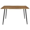 CAROLIE - Table de Repas Allongeable en MDF Aspect Chêne Clair Pieds Métal Noir