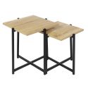 ELIAS - lot de 2 tables basses gigogne plateau MDF aspect bois piètement métal