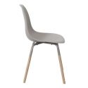 FLUK - Lot de 2 Chaises Polypropylène Taupe et Bois