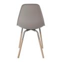 FLUK - Lot de 2 Chaises Polypropylène Taupe et Bois