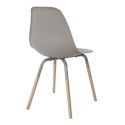 FLUK - Lot de 2 Chaises Polypropylène Taupe et Bois