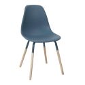 FLUK - Lot de 2 Chaises Polypropylène Bleu et Bois