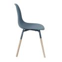 FLUK - Lot de 2 Chaises Polypropylène Bleu et Bois