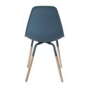 FLUK - Lot de 2 Chaises Polypropylène Bleu et Bois