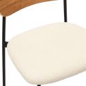 KILPA - Lot de 4 chaises bois et métal assise en tissu bouclettes