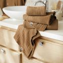 OUREA - Serviette de Toilette 50x90cm Gaze de Coton Camel