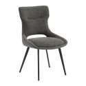 AMANDA - Lot de 2 Chaises Tissu Coloris Gris Anthracite